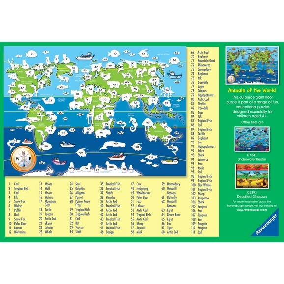 Ravensburger Animals Of The World XXL 60 Pc 3 Ravensburger Animals Of The World XXL 60 Pc - Image 3