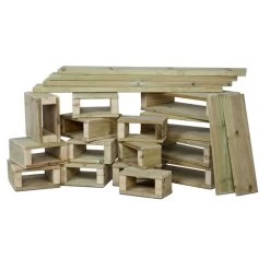 Millhouse Outdoor Wooden Building Blocks - Pack Of 22