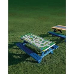 Junior Gameboard Picnic Bench - Playtown Top -Blue -Children Toy Shop G48597965 ENF48597965 GLS ART I51