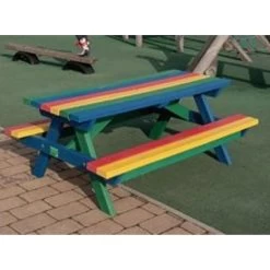 Junior Recycled Plastic Picnic Table - Rainbow -Children Toy Shop G48755317 ENF48755317 GLS ART I51