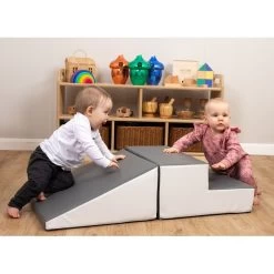 Soft Play Step & Ramp Set From Hope - Grey & White