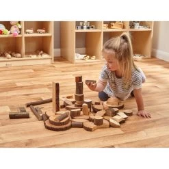 Natural Wood Creative Blocks - Pack Of 70 -Children Toy Shop HE1672506 184065 HOP CON I04