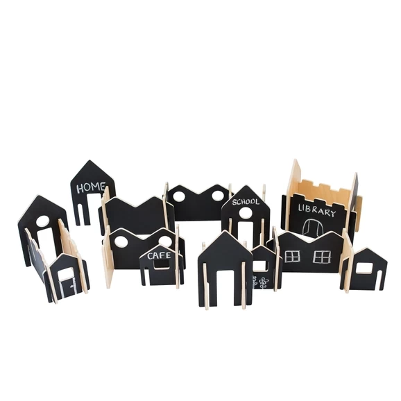 Happy Architect Chalkboard Create And Play Village - Pack Of 28 1 Happy Architect Chalkboard Create And Play Village - Pack Of 28