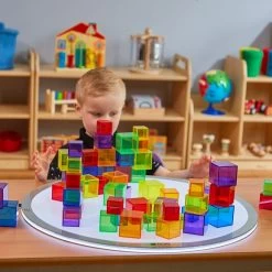 Translucent Coloured Blocks From Hope Education - Pack Of 90 -Children Toy Shop HE1773919 1424759 HOP CON W01