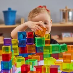 Translucent Coloured Blocks From Hope Education - Pack Of 90 -Children Toy Shop HE1773919 1424759 HOP CON W02