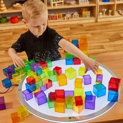 Translucent Coloured Blocks From Hope Education - Pack Of 90 -Children Toy Shop HE1773919 1424759 HOP CON W05