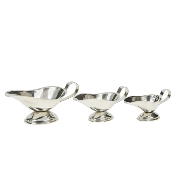 Metal Gravy Boats Assorted Size - Pack Of 3 1 Metal Gravy Boats Assorted Size - Pack Of 3