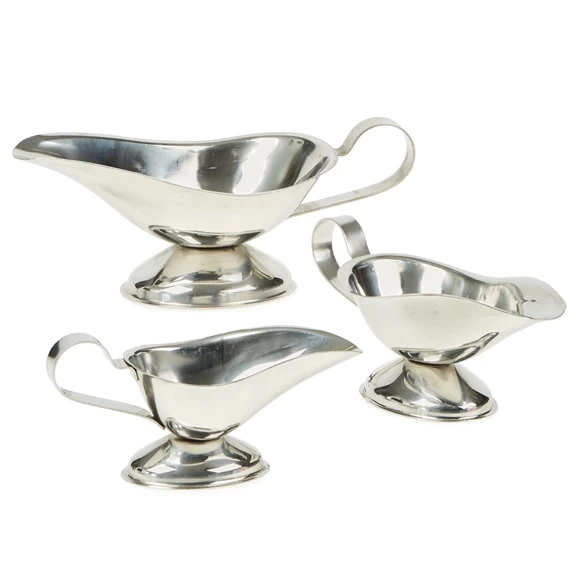 Metal Gravy Boats Assorted Size - Pack Of 3 2 Metal Gravy Boats Assorted Size - Pack Of 3 - Image 2