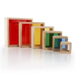 Guidecraft Stacking Rainbow Pyramid - 6 Pieces