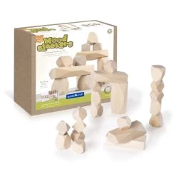 Guidecraft Wood Stackers Standing Stones - 20 Pieces