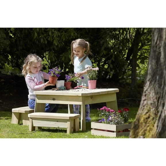 Millhouse Outdoor Square Table And Bench Set - PreSchool 1 Millhouse Outdoor Square Table And Bench Set - PreSchool