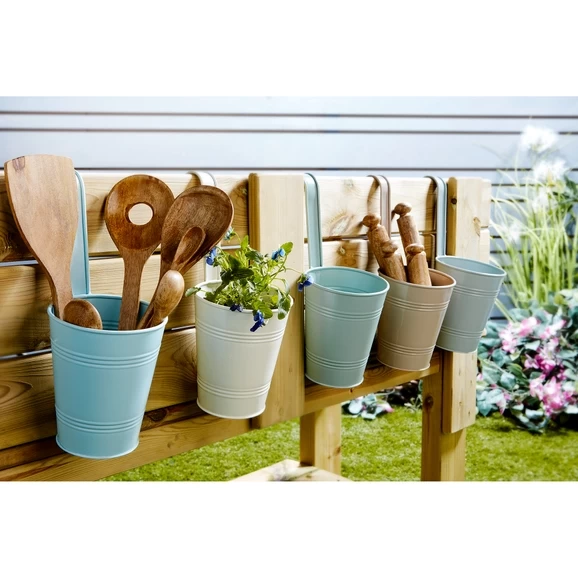 Coloured Metal Fence Planters - Pack Of 5 From Hope Education 1 Coloured Metal Fence Planters - Pack Of 5 From Hope Education