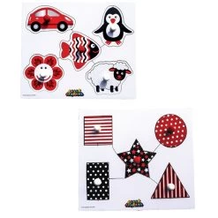 Black And White Peg Puzzles - Pack Of 2