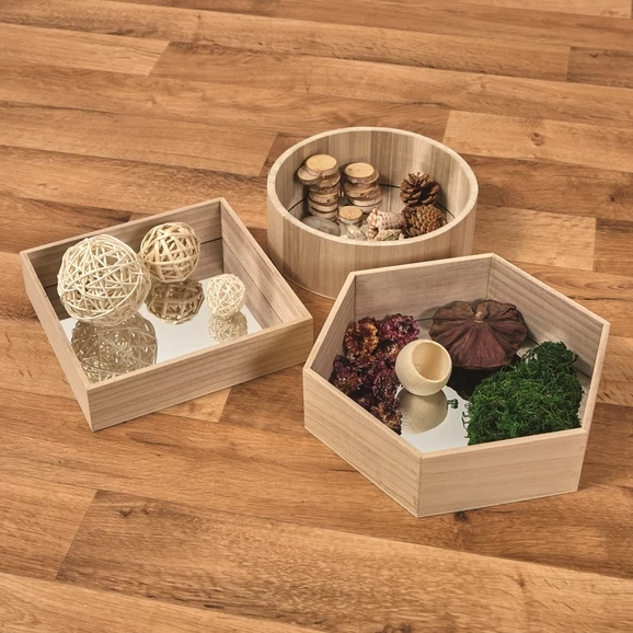 Wooden Mirror Trays From Hope Education - Pack Of 3 3 Wooden Mirror Trays From Hope Education - Pack Of 3 - Image 3