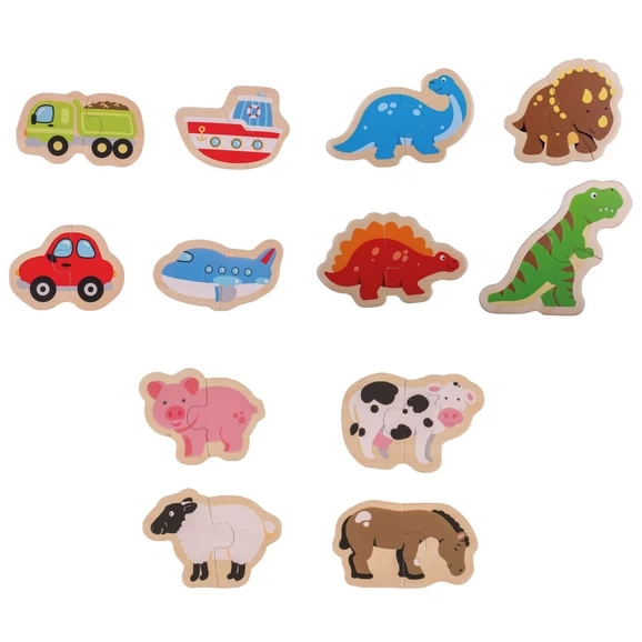 Bigjigs Toys Two Piece Jigsaws - Pack Of 12 1 Bigjigs Toys Two Piece Jigsaws - Pack Of 12