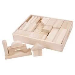 Bigjigs Toys Jumbo Wooden Blocks In Storage Tray - Pack Of 54