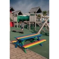 Junior Recycled Plastic Picnic Table - Rainbow