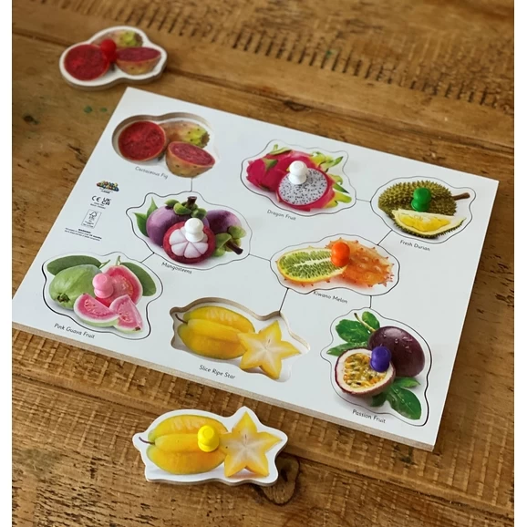 Wooden Exotic Fruit Peg Puzzle 2 Wooden Exotic Fruit Peg Puzzle - Image 2