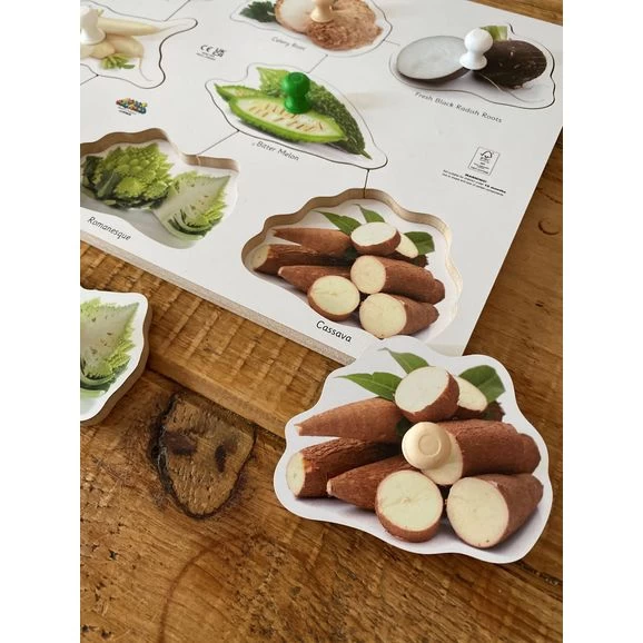 Wooden Exotic Vegetable Peg Puzzle 2 Wooden Exotic Vegetable Peg Puzzle - Image 2