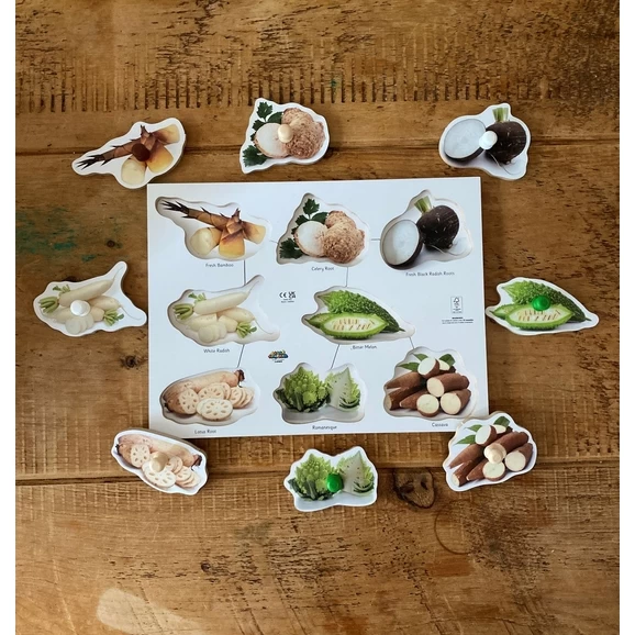 Wooden Exotic Vegetable Peg Puzzle 3 Wooden Exotic Vegetable Peg Puzzle - Image 3