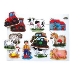 Just Jigsaws Large Peg Boards - Farm Animals And Wild Animals