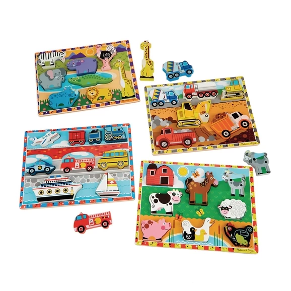 Melissa & Doug Chunky Wooden Puzzles 1 Melissa & Doug Chunky Wooden Puzzles