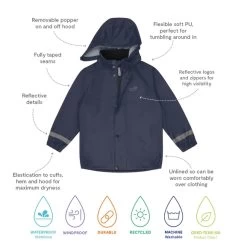 Muddy Puddles Rainy Day Jacket Recycled Navy -Children Toy Shop Rainydayjacketnavy vETovJ6w0