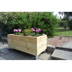 Rectangular Planter On Wheels