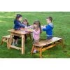 Outdoor Wooden Table Bench Set